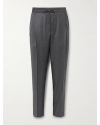 Caruso - Slim-Fit Pleated Wool Drawstring Trousers - Lyst
