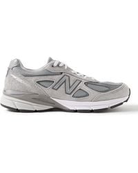 New Balance - 990v4 Suede And Mesh Sneakers - Lyst