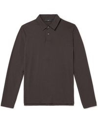 dunhill - Cotton And Silk-blend Piqué Polo Shirt - Lyst