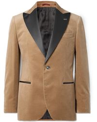 Brunello Cucinelli - Slim-Fit Satin-Trimmed Cotton-Velvet Tuxedo Jacket - Lyst