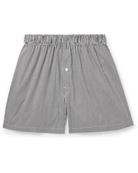 Maison Margiela - Straight-leg Striped Cotton-blend Poplin Shorts - Lyst
