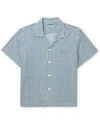 Bode - Hyannis Camp-collar Checked Cotton-voile Shirt - Lyst