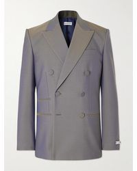 Burberry - Double-Breasted Wool Suit Jacket - Lyst