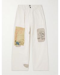 Kapital - Fatigue Wide-Leg Patchwork Cotton-Twill Trousers - Lyst