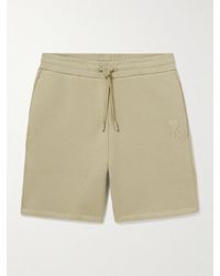 Ami Paris - Gerade geschnittene Shorts aus Jersey aus einer Baumwollmischung mit Kordelzugbund und Logoprägung - Lyst