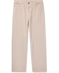 The Row - Ross Straight-leg Cotton-corduroy Trousers - Lyst