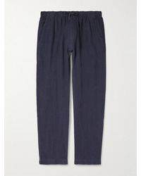 Hartford - Joggy Straight-Leg Linen Drawstring Trousers - Lyst