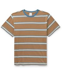 Nudie Jeans - Leffe Striped Slub Cotton-jersey T-shirt - Lyst
