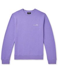 A.P.C. - Logo-print Cotton-jersey Sweatshirt - Lyst