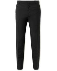 Alexander McQueen - Slim-fit Pleated Wool And Mohair-blend Suit Trousers - Lyst
