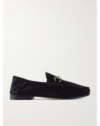 Gucci - Gigi Horsebit 1953 Embellished Collapsible-Heel Suede Loafers - Lyst