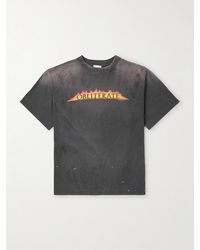 SAINT Mxxxxxx - Obliterate Printed Distressed Cotton-jersey T-shirt - Lyst