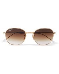Ray-Ban - Round-frame Gold-tone Sunglasses - Lyst