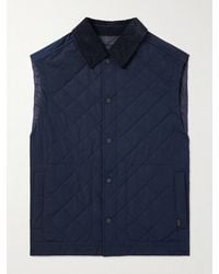 James Purdey & Sons - Corduroy-Trimmed Quilted Shell Down Gilet - Lyst