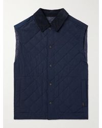 James Purdey & Sons - Corduroy-Trimmed Quilted Shell Down Gilet - Lyst