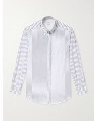 Brunello Cucinelli - Button-Down Collar Striped Cotton-Poplin Shirt - Lyst