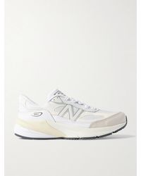 New Balance - 990 V6 Leather-Trimmed Suede And Mesh Sneakers - Lyst