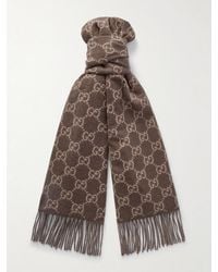 Gucci - Fringed Logo-Jacquard Cashmere Scarf - Lyst