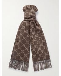 Gucci - Fringed Logo-Jacquard Cashmere Scarf - Lyst