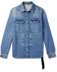 Rick Owens - Webbing-Trimmed Denim Overshirt - Lyst