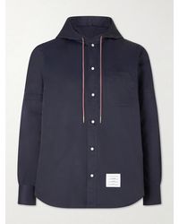 Thom Browne - Logo-appliquéd Shell Hooded Jacket - Lyst