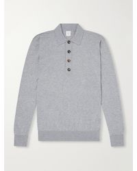 Eleventy - Cotton And Cashmere-Blend Polo Shirt - Lyst