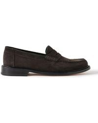 VINNY'S - Yardee Suede Penny Loafers - Lyst