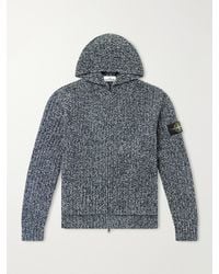 Stone Island - Knitted Cotton-Chenille Zip-Up Hoodie - Lyst