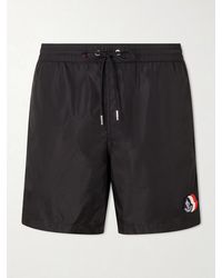 Moncler - Slim-Fit Mid-Length Logo-Appliquéd Swim Shorts - Lyst