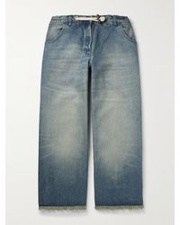 Moncler Genius - Palm Angels Wide-leg Frayed Jeans - Lyst