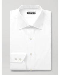 Tom Ford - White Slim-fit Cutaway-collar Cotton-poplin Shirt - Lyst