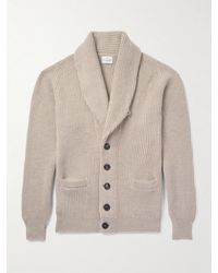 Kingsman - Shawl-Collar Ribbed Wool Cardigan - Lyst