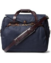 Filson Leather-trimmed Twill Briefcase - Blue