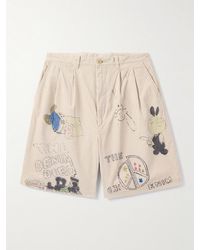 Kapital - Memorial Paint Straight-Leg Printed Cotton-Corduroy Shorts - Lyst