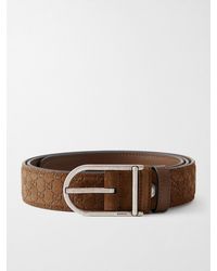 Gucci - 3Cm Logo-Debossed Suede Belt - Lyst