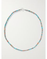 Mikia Silver and Hematite Beaded Necklace - Blu