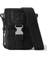 Palm Angels - Textured Leather-trimmed Canvas Messenger Bag - Lyst