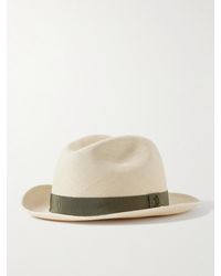 James Purdey & Sons - Panamahut aus Stroh mit Ripsband und Logostickerei - Lyst
