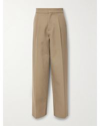 Fear Of God - Straight-leg Pleated Wool And Cotton-blend Twill Trousers - Lyst