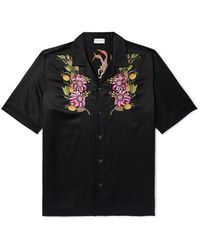 Dries Van Noten - Camp-collar Embroidered Satin Shirt - Lyst