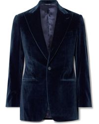Saman Amel - Slim-Fit Cotton-Velvet Tuxedo Jacket - Lyst