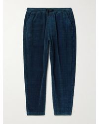 Universal Works - Straight-leg Houndstooth Cotton-corduroy Drawstring Trousers - Lyst