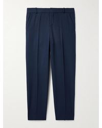 Balmain - Straight-Leg Cropped Grain De Poudre Wool Trousers - Lyst