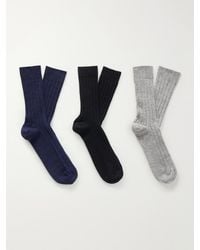 Johnstons of Elgin - Set Of Three Cashmere-Blend Socks - Lyst