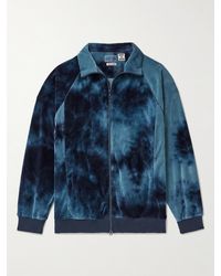 Blue Blue Japan - Kagozome Tie-dyed Cotton-blend Velour Track Jacket - Lyst
