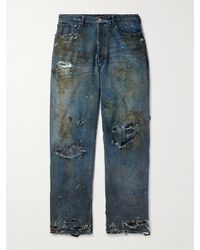 Balenciaga - Super Destroyed Wide-leg Jeans - Lyst