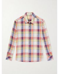God's True Cashmere - Daybreak Checked Linen Shirt - Lyst