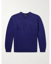 A.P.C. - Logo-intarsia Cotton Sweater - Lyst
