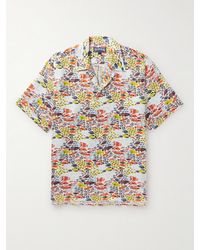 Vilebrequin - Charli Hemd aus bedrucktem Leinen mit Reverskragen - Lyst