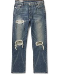 Rhude - Straight-Leg Panelled Distressed Jeans - Lyst